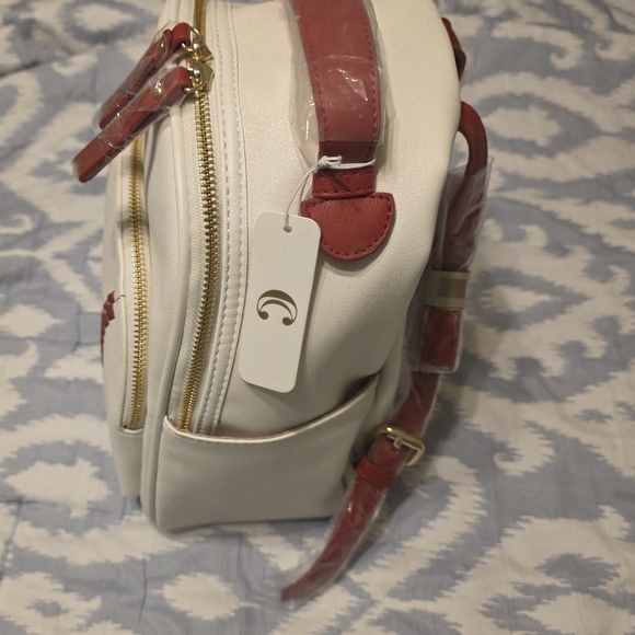 CC Boutique White Backpack with Red Stitch Design - Picture 3 of 5